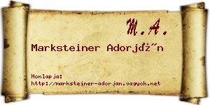 Marksteiner Adorján névjegykártya